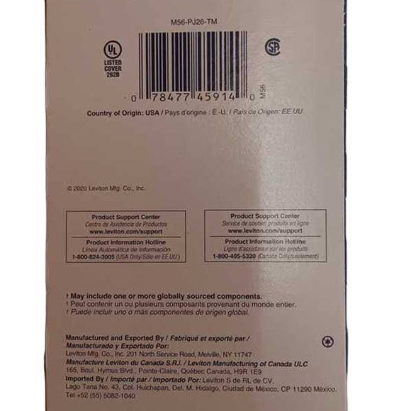 10=PK Leviton PJ26-TM, Light Almond, Decora Nylon Wallplates, 1-Gang, Midway - Picture 3 of 3